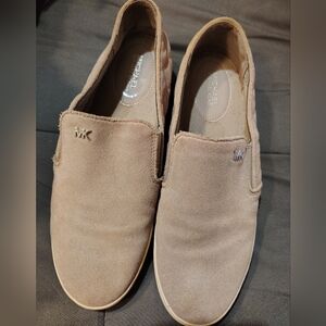 Michael Kors Beige Suede Slip On Sneakers Shoes Women's Size 8